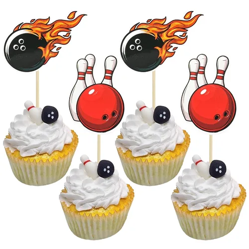 Miniatura 17 de Gyufise 36 piezas de decoración para cupcakes de tenis, pelota deportiva, para fiestas de cumpleaños, decoración de tartas, suministros de 9-Tennis