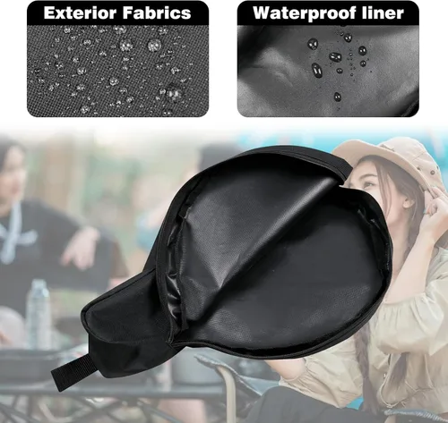 Miniatura 2 de Bolsa de hierro fundido, bolsa de almacenamiento para sartén de 8/10/12 pulgadas, impermeable, para campamento, sartén de hierro fundido, bolsa