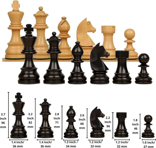 Miniatura 2 de Hastha Kalalu Piezas de ajedrez estilo Staunton oficial del torneo, juego de ajedrez de madera de lujo de caballero alemán, piezas de ajedrez