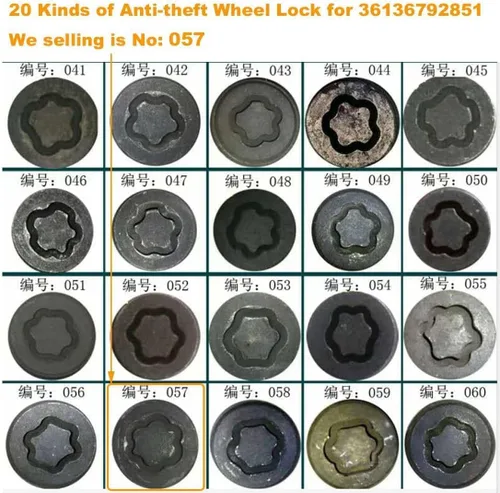 Miniatura 3 de Cheriezing 36136792851 Cerraduras Antirrobo para Perno de Espárrago de Rueda 14 x 1.25MM con 1 Llave Compatible con E70 E71 F10 F30 F22 F32 G11 F01