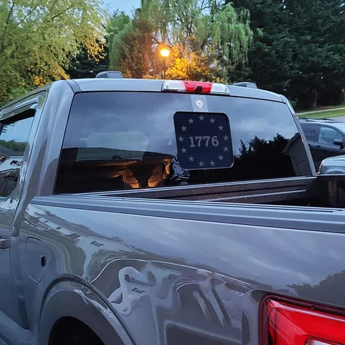Miniatura 6 de Xinghe para Ford F150 F250 F350 2015-2025 2026, Calcomanías de bandera americana para ventana trasera, Calcomanía de bandera USA mate para ventana