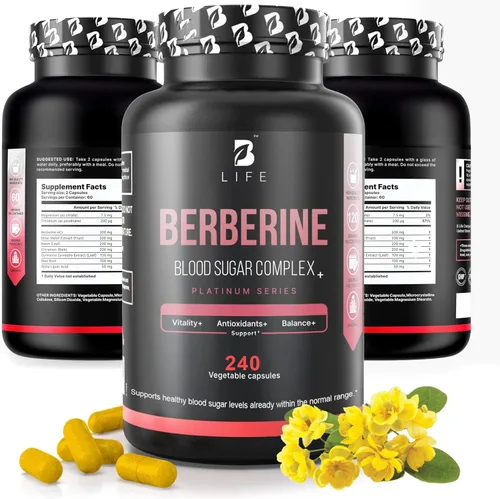 Miniatura 8 de B Life Company Suplemento de berberina 300 mg - Metabolismo del suplemento del complejo de berberina - 120 cápsulas vegetales (60 porciones)