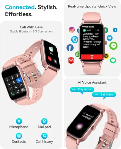 Miniatura 2 de Rastreador de actividad física para mujeres y hombres, reloj inteligente de actividad compatible con Android iPhone, contador de pasos con más