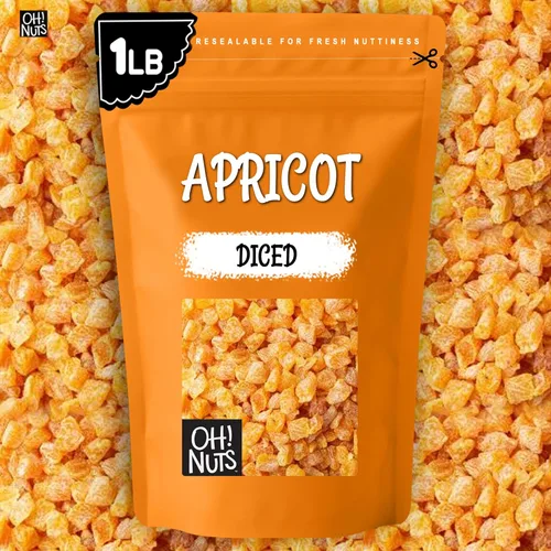 Miniatura 8 de Oh! Nuts Albaricoque seco – 1 libra – Frutas secas en cubitos – Sin azúcar añadido – Bocados de frutas deshidratados – Empaquetado en bolsa