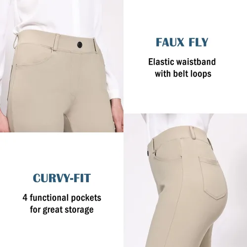 Miniatura 3 de BALEAF Pantalones de yoga para mujer pantalones elásticos para el trabajo negocios casual pierna rectacorte de bota con 4 bolsillos