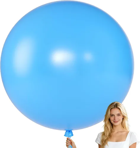 Miniatura 46 de KALOR Globos gigantes retro azul brumoso de 36 pulgadas, paquete de 6 globos de látex grandes redondos retro azul brumoso para aniversario