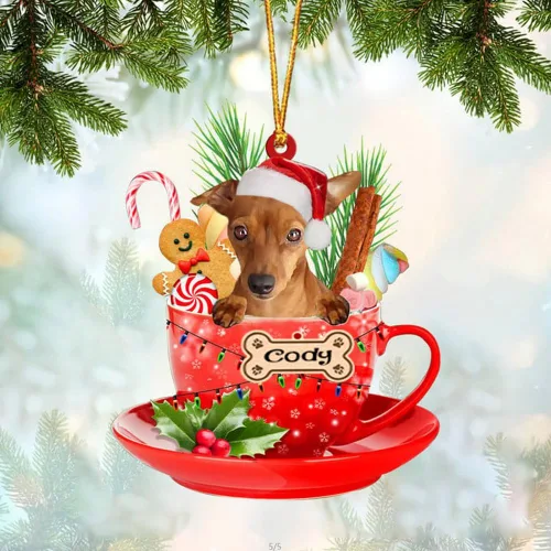 Miniatura 65 de NAZENTI Adorno personalizado de Alaskan Malamute en taza roja, adorno de Navidad personalizado para perros amantes de las mascotas, colgante