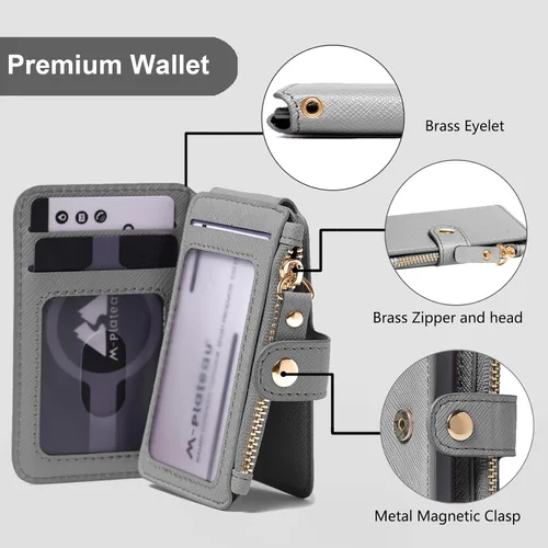 Miniatura 2 de M-Plateau Estuches para tarjetas, fundas de cuero para tarjetas e identificación, tarjetero para tarjetas de crédito, cartera pequeña para tarjetas