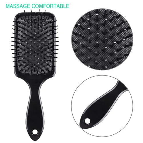 Miniatura 2 de SIQUK Juego de 6 cepillos para el cabello, cepillo de paleta para desenredar el cabello y peines negros para hombres y mujeres, cabello húmedo