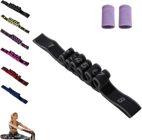 Banda de resistencia de fitness para estiramiento y yoga, ejercicio de tirador de moda, banda elástica multifunción de resistencia de yoga, para
