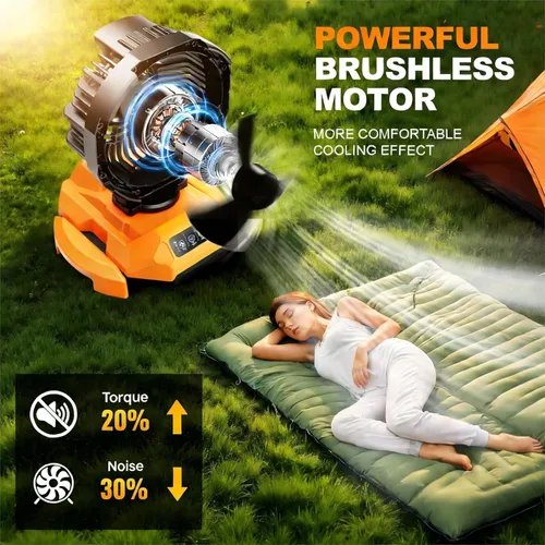 Miniatura 4 de Ventilador de nebulización portátil, ventilador de refrigeración oscilante recargable de 30000 mAh, ventiladores de exterior para campamento, patio