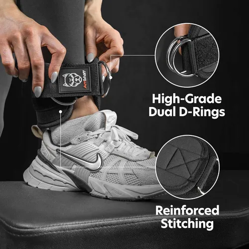 Miniatura 4 de AmStaff Fitness Correas de tobillo para máquinas de cable – Puños acolchados de gimnasio para entrenamientos de glúteos, piernas y glúteos