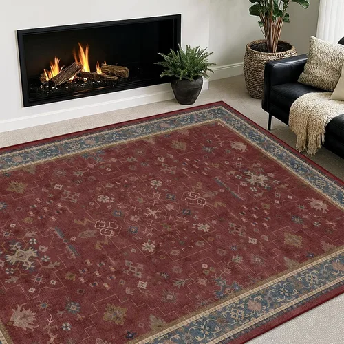 Miniatura 160 de Alfombra Boho Negra para Sala de Estar - Alfombra de Área Lavable de 10x14 Pies, Alfombras de Comedor para Debajo de la Mesa, Alfombra Suave de Pelo