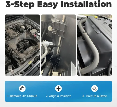 Miniatura 5 de HECASA Cubierta del ventilador de refrigeración del radiador compatible con Dodge Ram 1500 2500 3500 2009-2016 con 5.7L y 6.4L HEMI Reemplazo