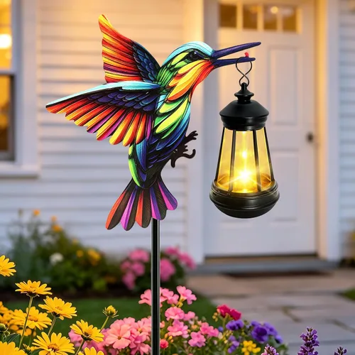 Luces solares de colibrí para decoración al aire libre, estacas de colibrí con luces solares, regalos de cumpleaños para el día de la madre, luces
