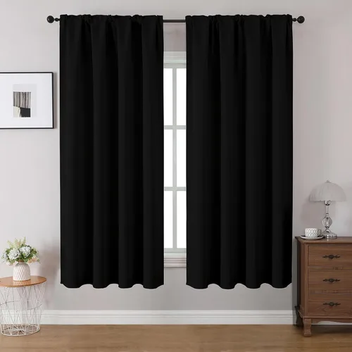 Miniatura 30 de CUCRAF Cortinas opacas de 45 pulgadas de largo, juego de 2 paneles para dormitorio, bolsillo para cortinero, cortinas de oscurecimiento