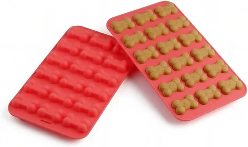 Miniatura 2 de Mini molde de silicona para huesos de perro, molde en forma de hueso naranja de 18 cavidades para golosinas caseras para perros, chocolate, dulces