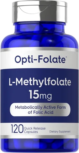 Carlyle L Metilfolato 15mg | 120 cápsulas | Tamaño de valor | Potencia máxima | Optimizado y activado | Sin OMG, sin gluten | Folato de metilo,