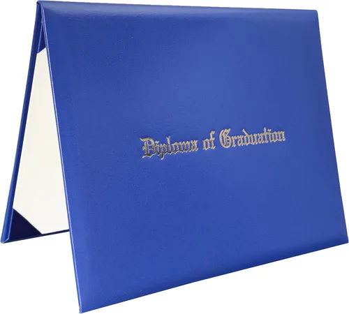 Miniatura 32 de Funda para diploma 8.5”x11” impresa “Diploma de Graduación” en cuero sintético acolchada y rica en color de TngHui, negra