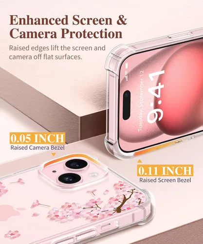 Miniatura 5 de GVIEWIN Funda para iPhone 15 Plus, [3 en 1] con protector de pantalla y protector de lente de cámara, transparente, suave, a prueba de golpes