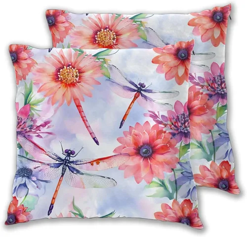 Miniatura 14 de Juego de 2 fundas de almohada con diseño de flamencos rosados con plantas tropicales, fundas para sofá, oficina, dormitorio, decoración del hogar