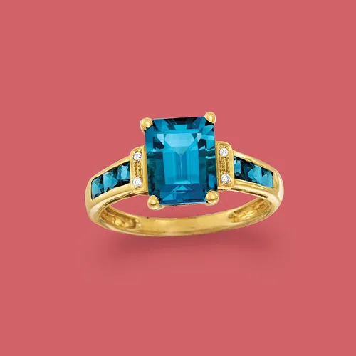 Miniatura 4 de Ross-Simons 300 ct tw London Blue Topaz Ring in 14kt Yellow Gold