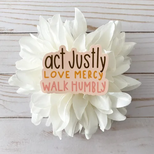 Miniatura 4 de Swaygirls Pegatina cristiana Adhesivo de fe religiosa Actúa con justicia, ama la misericordia, camina humildemente Calcomanías de Dios o Jesús