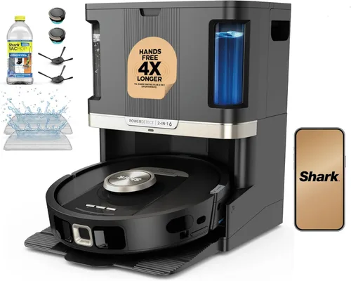 Miniatura 5 de Shark AV1010AE IQ Robot Aspiradora con Base de Autovaciado XL, Sin Bolsa, Capacidad de 45 Días, Navegación Avanzada, Alexa y Wi-Fi, Cepillo