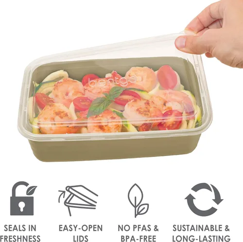Miniatura 5 de Bentgo Prep Kit de preparación de comidas de 60 piezas, recipientes de alimentos reutilizables PFAS y sin BPA, 1 compartimento, 2 compartimentos y 3