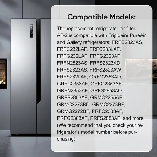 Miniatura 3 de Paquete de 3 filtros de aire de repuesto para refrigerador AF-2 RAF-2 compatibles con filtro de aire Frigidaire FRGPAAF2 PureAir para refrigerador