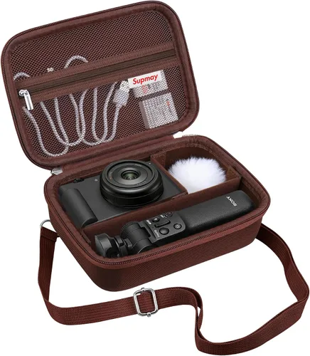Miniatura 10 de Funda rígida de viaje para cámara digital Sony ZV-1F / ZV-1 / ZV-1 II, funda protectora para kit de accesorios Vlogger, trípode y micrófono