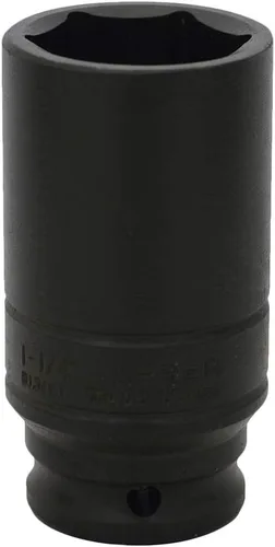 URREA Zócalo de impacto profundo - Enchufe de 6 puntos de 1-1/4" con unidad de 1/2" y revestimiento de óxido negro - 7340H