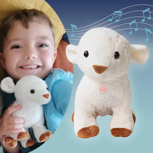 My Little Lamb - Cordero cantante con Biblia de audio, historias y canciones (3+), animal de peluche musical para bebé, juguete cristiano para niños