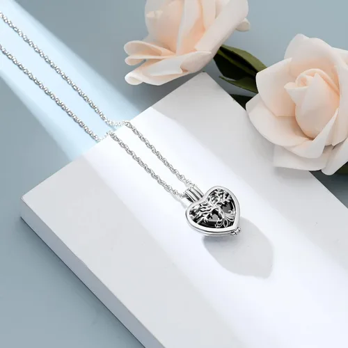 Miniatura 2 de shajwo Collar de cenizas de urna de árbol de la vida para mujeres y hombres, amado, dije conmemorativo de ceniza humana
