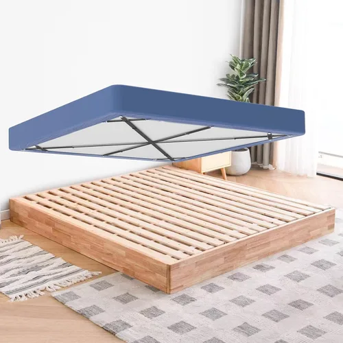 Miniatura 2 de Mkono Correas de cama ajustables para sábanas que mantienen las sábanas firmes y apretadas en 6 direcciones cruzadas con 14 clips, tirantes