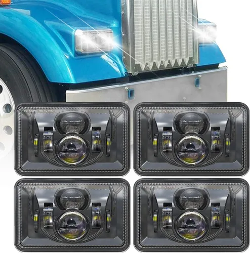 XPCTD Faros delanteros LED de 4 x 6 pulgadas, 4 unidades, 60 W, 14400 lúmenes, aprobados por DOT, repuesto para H4651 H4652 H4656 H4666 H6545