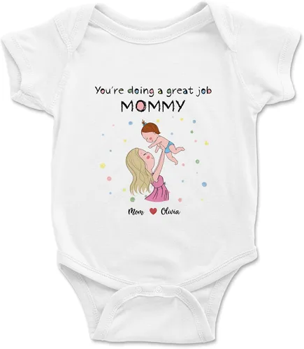 Gossby Mameluco personalizado para bebé – Body personalizado para bebé niño, niña con diseño, nombre – Regalo para recién nacido, nueva mamá – 0-24