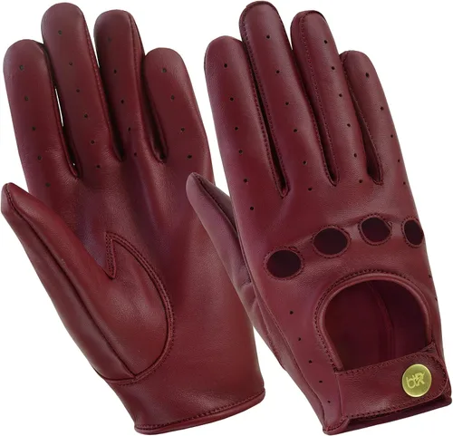 Miniatura 9 de Guantes de cuero para hombre, guantes de conducción de cuero para chofer, guantes de piel de cordero 100% auténtica, guantes de dedo completo