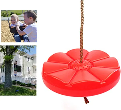 Miniatura 8 de Columpio de disco, cuerda de disco resistente para accesorios de patio de recreo (rojo)