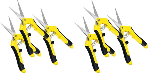 Miniatura 8 de iPower Tijeras de podar de 6.5 pulgadas para jardinería, tijeras de recorte, podadora manual, acero inoxidable, amarillo