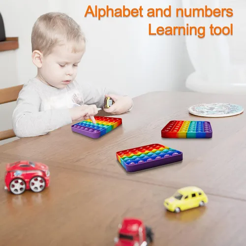 Miniatura 4 de Juguete Pop Fidget del Alfabeto Letras ABC Números Juguetes de Aprendizaje y Educativos Juguetes Sensoriales Cuadrados Juegos Popper Regalos