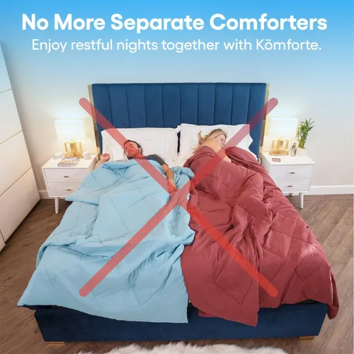 Miniatura 3 de SöMN Kömforte - Edredón de doble zona para parejas, hipoalergénico, alternativo para él y para ella, mantiene a todo el mundo cómodo, lavable a