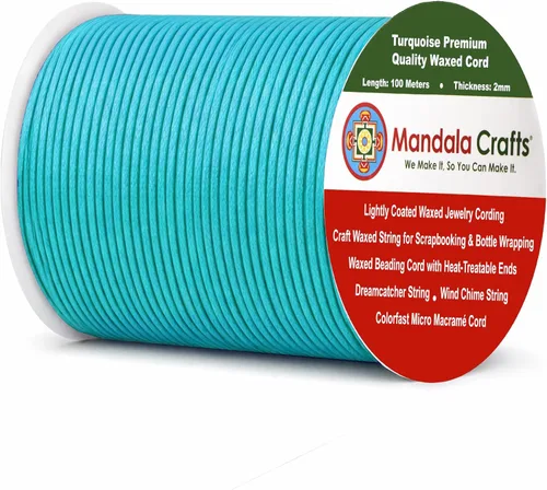 Miniatura 165 de Cuerda Mandala Crafts 0.03 pulgadas 109 yardas para hacer joyería, artesanía, macramé, cuerda de algodón encerado Negro