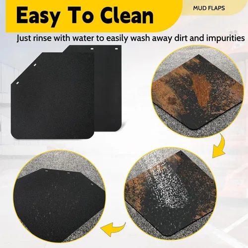 Miniatura 7 de 2 aletas de polímero de 24 x 24 pulgadas en ángulo negro resistente, protección universal contra salpicaduras para semirremolques, tractores