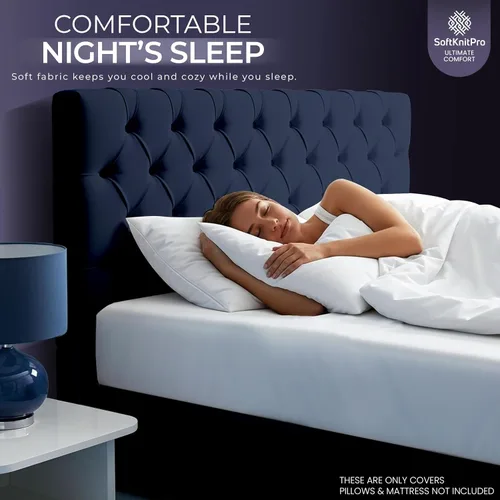 Miniatura 7 de Protector de colchón impermeable y fundas de almohada, tamaño Queen, incluye 2 protectores de almohada con cremallera y 1 juego de funda de colchón