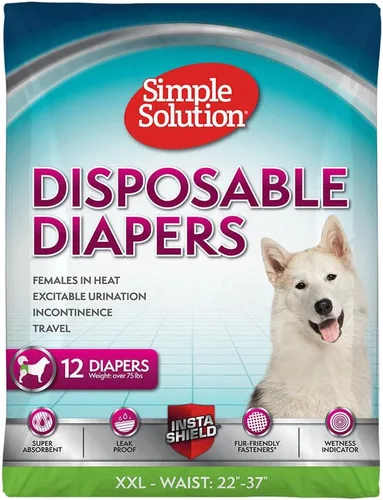 Simple Solution - Pañales desechables para perras | Super absorbentes, a prueba de fugas | Para hembras en celo, que se orinan por la emoción, con