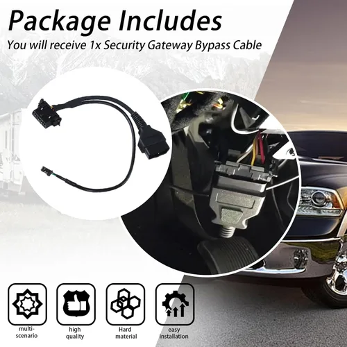 Miniatura 4 de Cable de derivación de puerta de enlace de seguridad, adaptador de herramienta de diagnóstico, cable conector compatible con Dodge Cummins RAM 1500