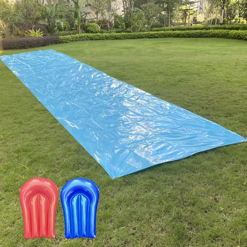 Antideslizante y deslizante de 30 x 6 pies resistente con 2 tablas de bodyboard, tobogán de agua más grueso, diseño resistente a desgarros, fácil de