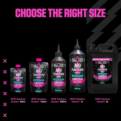 Miniatura 7 de Muc-Off Sellador sin cámara sin complicaciones de pinchazos, 1 litro, sellador avanzado para neumáticos de bicicleta con tinte trazador UV que sella
