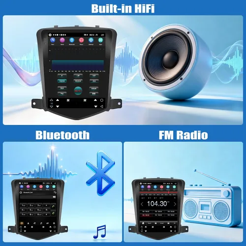 Miniatura 5 de Audio de alta fidelidad + ecualizador: Android 13 para Chevrolet Chevy Cruze J300 2009-2015 Radio estéreo para automóvil, 2G+64G 9.7 pulgadas
